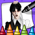 ไอคอนของโปรแกรม: Wednesday Addams Coloring…