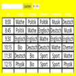 Timetable