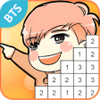 BTS Pixel Art - Color by Number - Free BTS Game