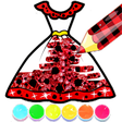 Glitter Ladybug dress Coloring Book icon
