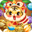 Tigre de moeda de ouro bolha icon