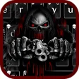 Red Blood Skull Guns keyboard theme
