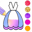 Dresses Coloring Book Glitter icon