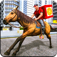 プログラムのアイコン：Mounted Horse Pizza Deliv…