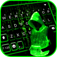 Neon Hacker Keyboard Background