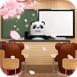 Escape roomSchool with sakura blooming