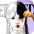 أيقونة البرنامج: Wednesday Addams coloring…