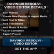 プログラムのアイコン：Davvincii Resolv-Video Ed…