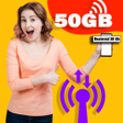 أيقونة البرنامج: 50 GB Data: 4G Internet P…