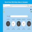 World Clock with Sticky Notes & Calculator