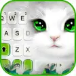 White Cute Cat Keyboard Theme