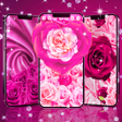 أيقونة البرنامج: Pink rose silk live wallp…