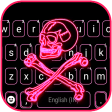 Pink Neon Skull Keyboard Backg