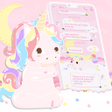 程序图标：SMS Theme Unicorn Pink me…