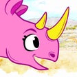 Icoon van programma: Pink Rhino. Kids Animal S…