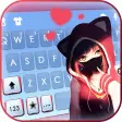 Anime Girl Mask Keyboard Background