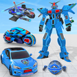 Flying Police Helicopter Bike Transform Robot Game icon