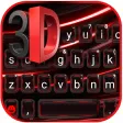 Black Red 3D Keyboard Theme