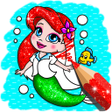Ikon program: Glitter mermaid coloring …