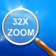 Magnifying glass with light icon