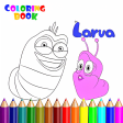 coloring larva cartoon