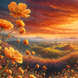 Ikon program: Sunset Over Flower Field …