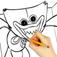 How to draw Huggy Wuggy
