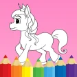 Coloring book Unicorn  Horses