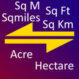 أيقونة البرنامج: Sqm, Sqkm, Acre, Hectare,…