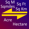 Sqm, Sqkm, Acre, Hectare, Sq miles Area Converter