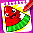 Fruits Coloring book for kids  Food Drawing book