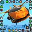 Flying Taxi Robot Car Games 3D icon