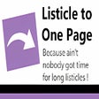 Listicle To One Page