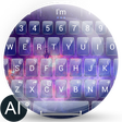 AI Keyboard Theme Glass Galaxy