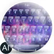 AI Keyboard Theme Glass Galaxy