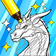 プログラムのアイコン：Dragons Magic Coloring Bo…