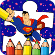 Super Heroes Coloring Book  Puzzle