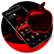 Red Neon Apple Dark APUS Launcher Theme
