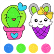 Kawaii Coloring Book Glitter icon