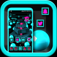 程序图标：3D Cyan Ball Cubes Launch…