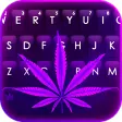 Purple Neon Weed Keyboard Back