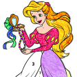 Princess Glitter Color by Number - Girls Coloring