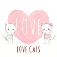Pair Wallpaper - Love Cats