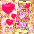 Golden diamond heart wallpaper