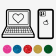 Coloring Laptop phone Glitter