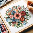 Flowers Cross Stitch Coloring