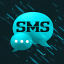 Theme black blue GO SMS Pro