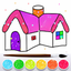 Glitter House Coloring and Drawing for kids