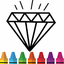 Diamond Coloring  Drawing for kids