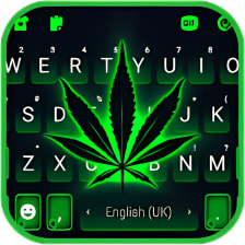 Neon Cannabis Keyboard Background